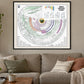 Bible History Chart framed above a living room sofa